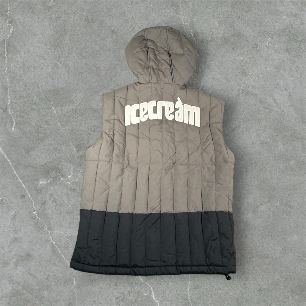 Icecream BBC Vest Mens Medium Grey Puffer Embroidered Billionaire Boys Club Rare - Picture 9 of 9